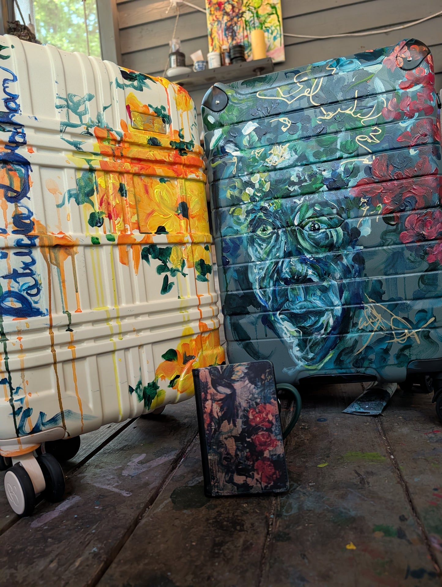 One-of-a-Kind Hand-Painted Luggage | Original Wearable Travel Art by Patricia Graham