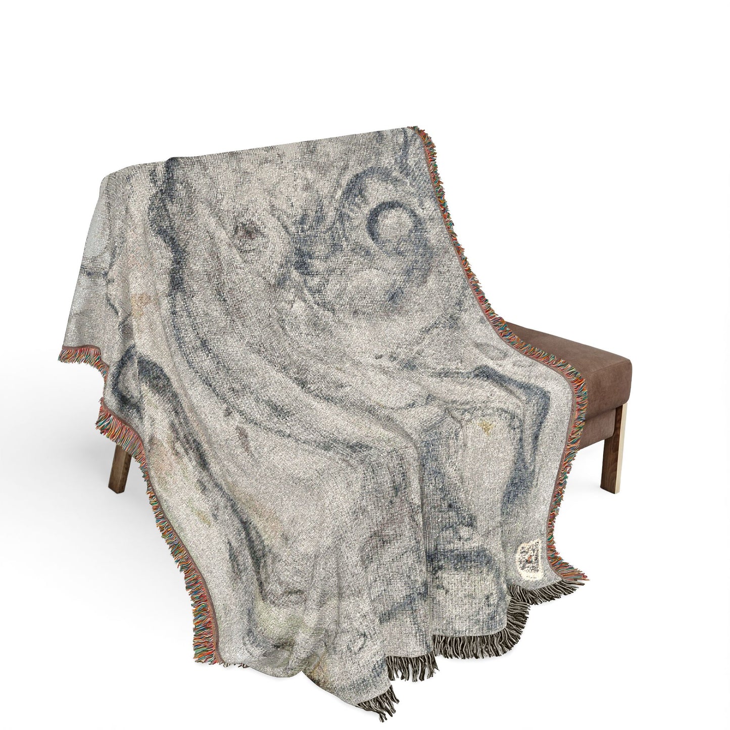 Octopus Woven Blanket — Nautical Throw Blanket with Vintage Sea Creature Design