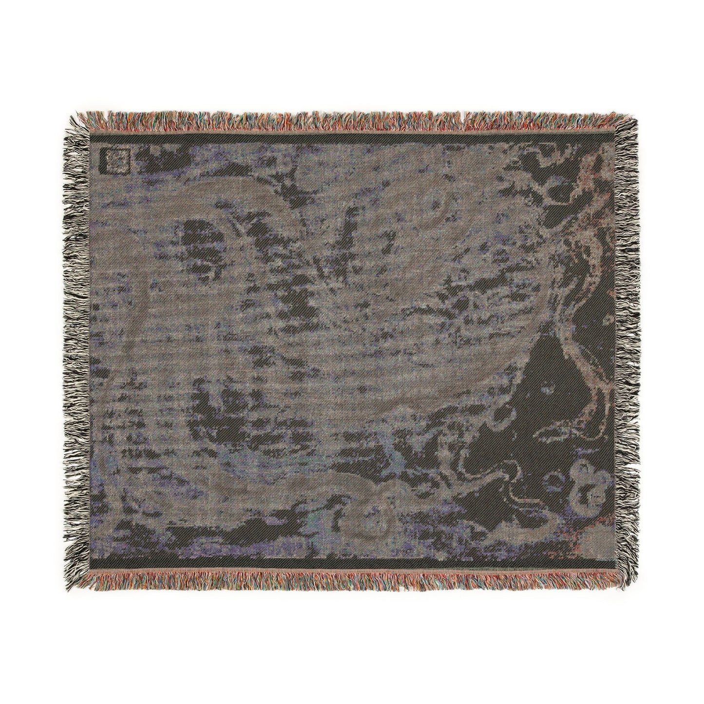Octopus Woven Blanket — Nautical Throw Blanket with Vintage Sea Creature Design