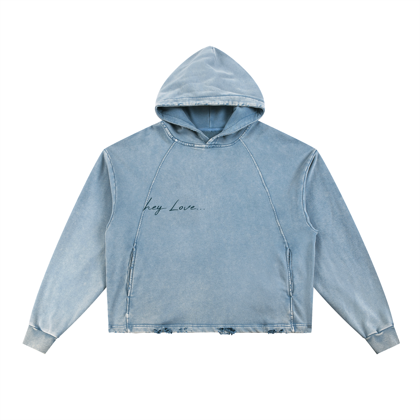 Octopus Vintage Washed Frayed-Hem Hoodie