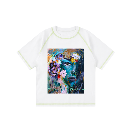Wild Woman Rising Loose Contrast-Stitched Kids' T-Shirt