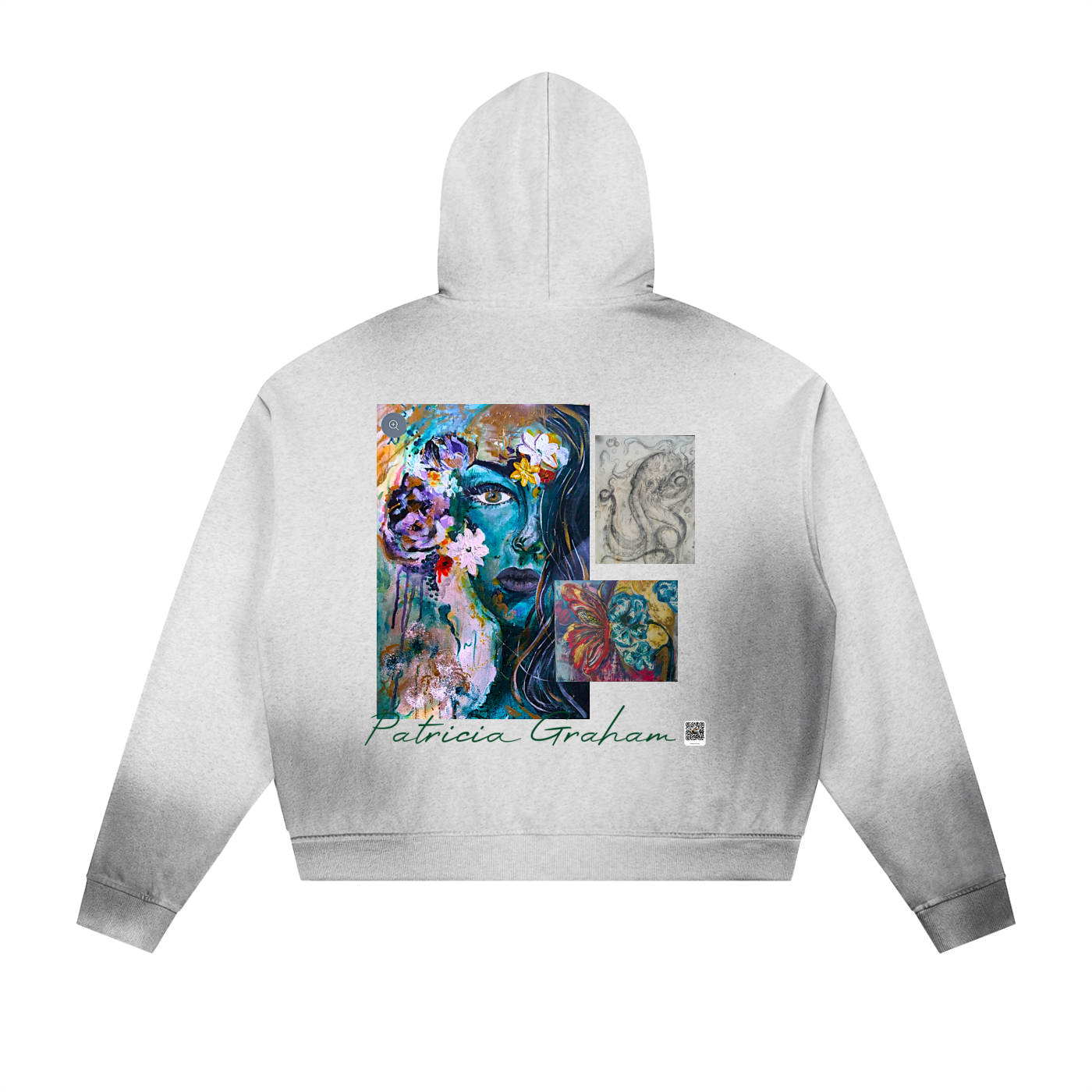 Sun Fade Frayed Raw Edge Fleece Zip Hoodie