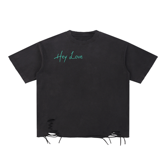Ourea Luna Snow Washed Raw-Hem T-Shirt
