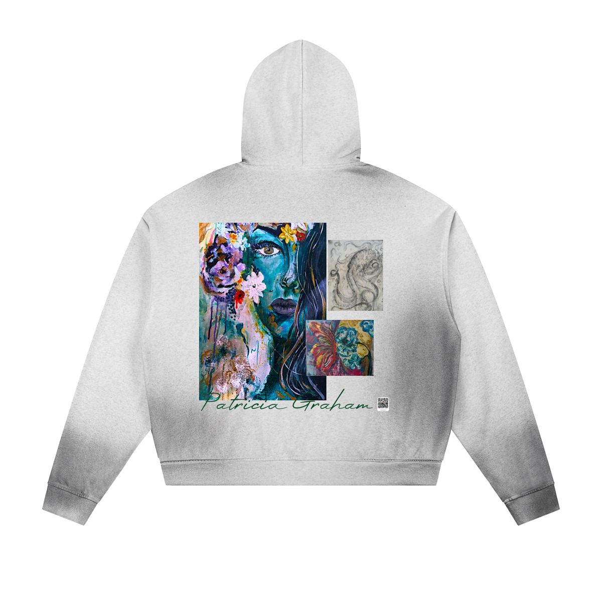 Ourea Luna Sunfade Frayed-Edge Fleece Zip Hoodie