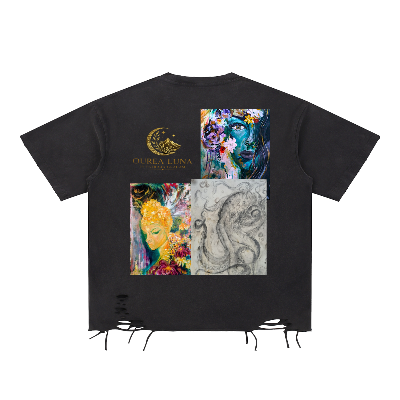 Ourea Luna Snow Washed Raw-Hem T-Shirt