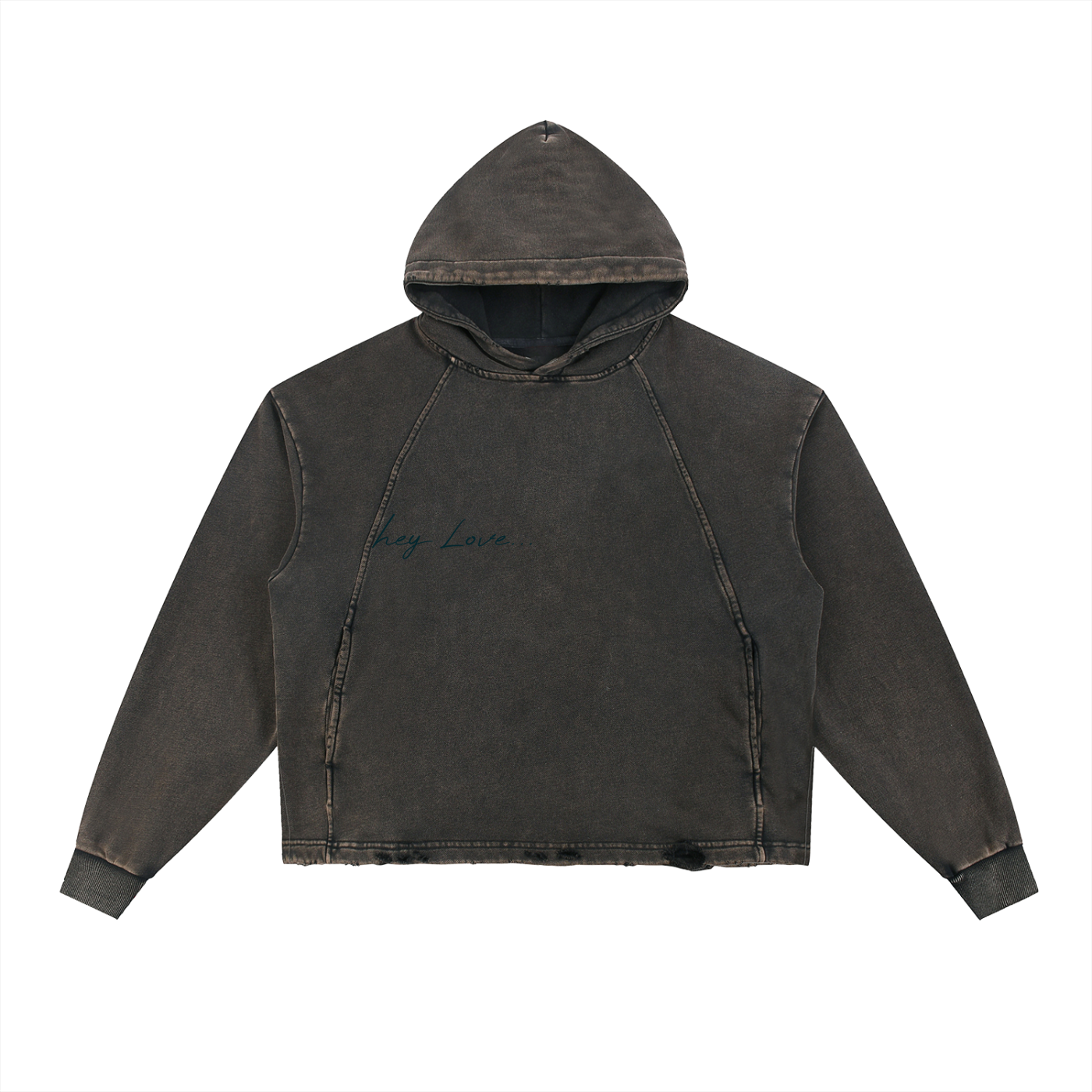 Octopus Vintage Washed Frayed-Hem Hoodie