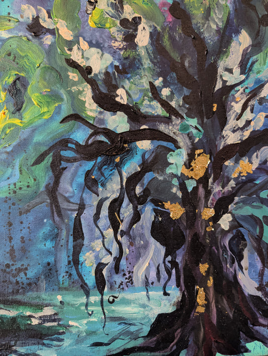 Roots Remember original painting detail by Patricia Graham