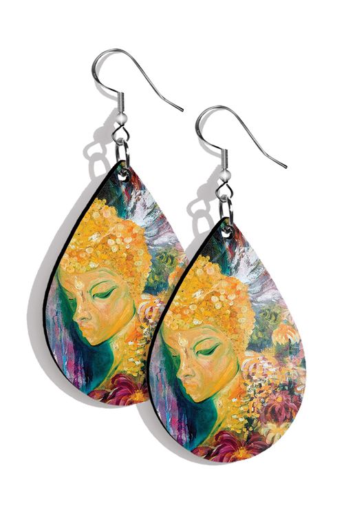 Crystal Energy Embodied wearable art teardrop earrings