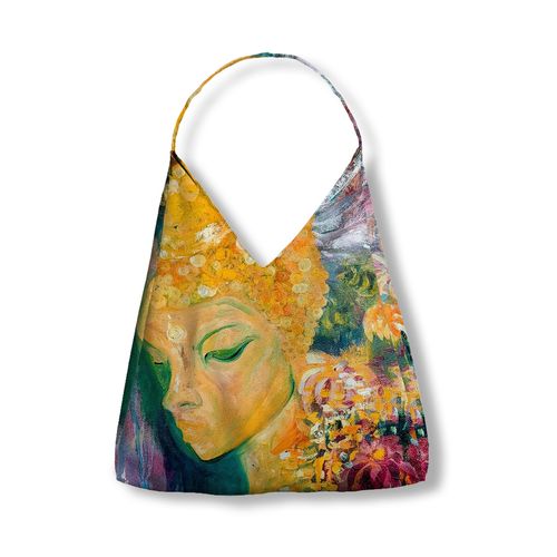 Crystal Energy Embodied wearable art tote bag