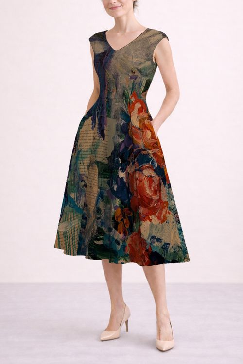 Wild Elegance wearable art mid-length dress